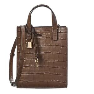Marc Jacobs Brown Croc-Embossed Leather Crossbody Bag 
(226)